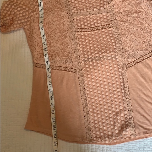 Lucky Brad top M blush pink 3/4 length sleeve - Picture 6 of 8